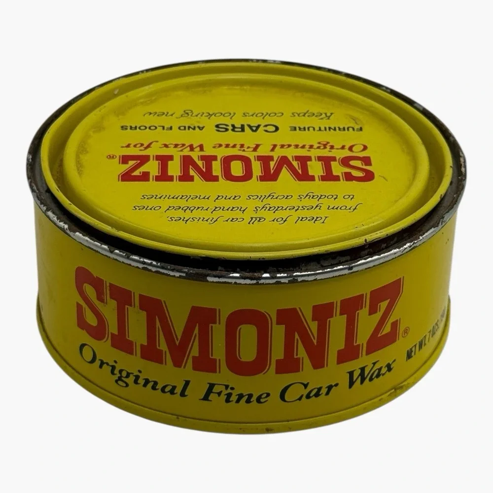 Vintage Simoniz Furniture Car Floor Wax Tin 7oz Advertising 1980s Prop ~75% Full